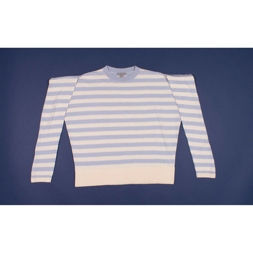 COS Baby Blue Wool Striped Oversize Sweater